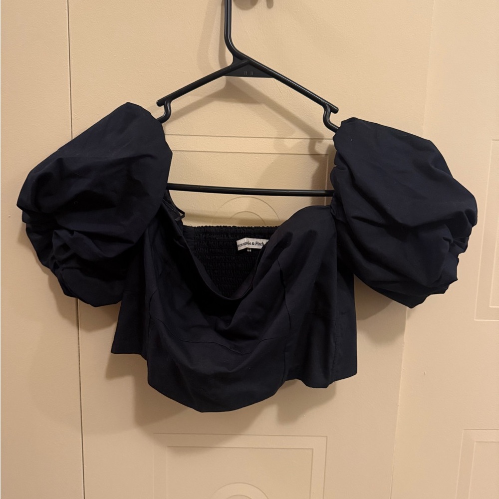 Abercrombie & Fitch black Puff Sleeve Blouse
